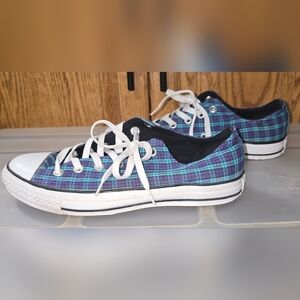 Converse Plaid Blue and Purple Women's Shoes